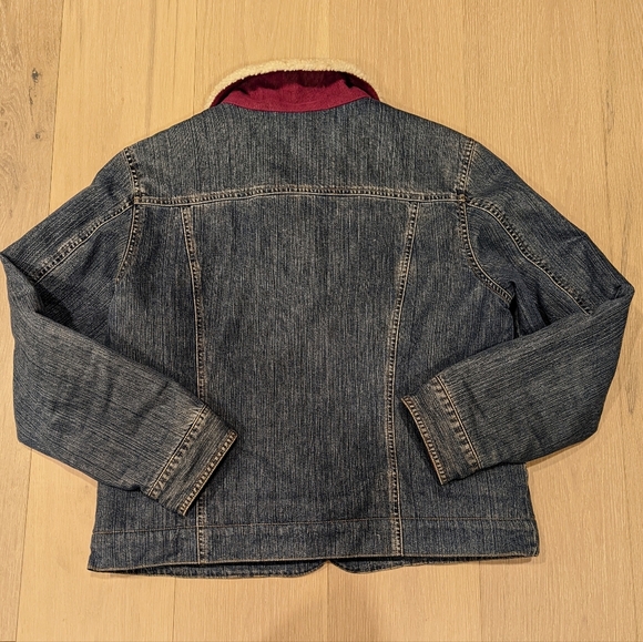 Vintage L.L. Bean Denim Jacket with Sherpa Collar - Picture 2 of 9